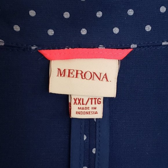 🔥Host Pick🔥NWT Merona Navy One Button Blazer Polka Dots Shoulder Pads XXL - Picture 3 of 14
